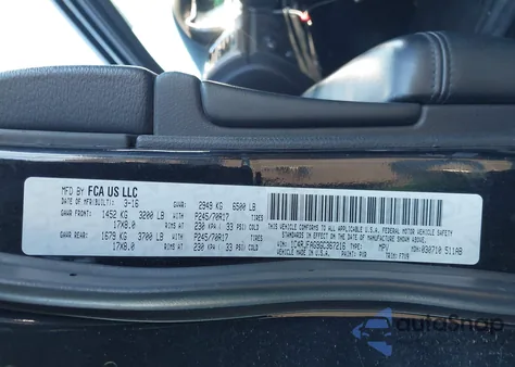 2016 Jeep Grand Cherokee Laredo from USA, damaged, VIN 1C4RJFAG9GC367216